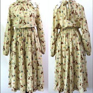 RHODE Mai Meadow Print Wildflowers Cheetah Prairie Cottagecore Dress NEW NWT